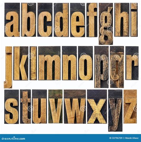 Lowercase Alphabet In Wood Type Royalty Free Stock Images Image 33796709