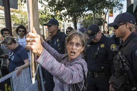 9 arrested as protesters gather at uc berkeley for talk by conservative speaker ben shapiro