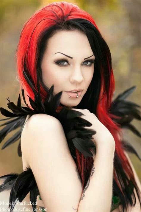 Red And Black Hair Lets Just Take The Time To Get Dolled Up Pinte