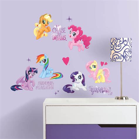 My Little Pony Peel And Stick Wall Decals With Glitter Us Wall Decor