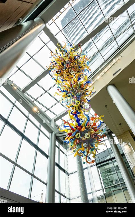 A Chihuly Glass Sculpture Hangs In The Lobby Of Lincoln Square Mall In Bellevue Washington A