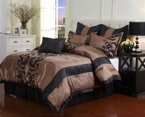 See more ideas about comforter sets, king comforter sets, gorgeous bed. Silky Brown Black CAL KING Comforter Set Floral Bedding ...