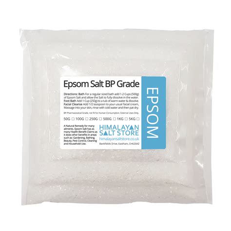 Buy natural epsom salt from the salt box, australia's leading purveyor of premium salts. Epsom Salt - Magnesium Sulphate 50G-25KG - Himalayan Salt ...