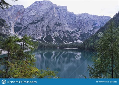 Lago Di Braies Braies Lake Italy Stock Photo Image Of Dolomites