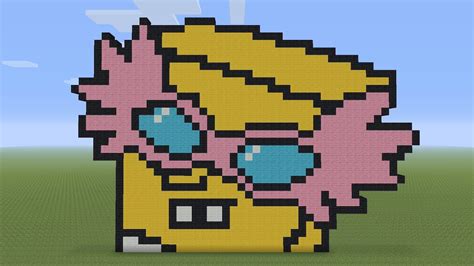 Minecraft Pixel Art Spongebob Pink Glasses Youtube