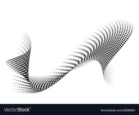 Abstract Halftone Wave Dotted Background Vector Image
