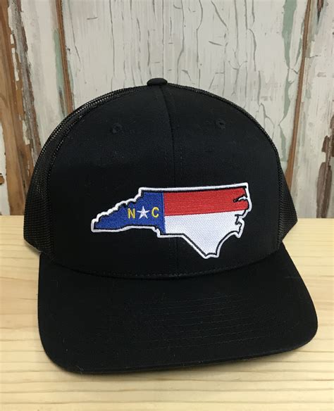 North Carolina State Patch Snapback Trucker Hat Black Ag Outfitters Nc
