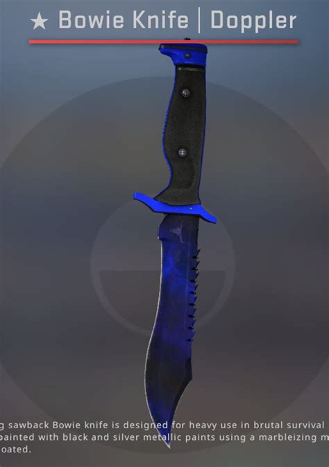 H Bowie Knife Doppler P4 Lots Of Blue 001 Fv W St Blue Steel Knife