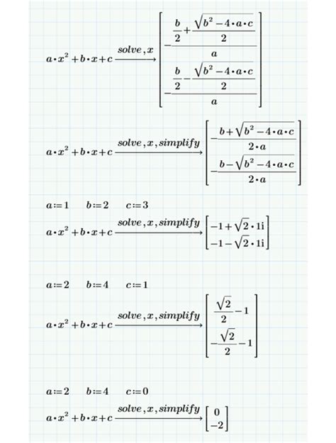 Making Algebra Problems Easier With Mathcad Quadratic Equations Mathcad