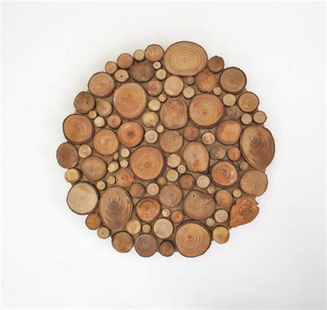Rustic Circular Wood Tree Slice Centerpiece Decorative Wall Art Wooden