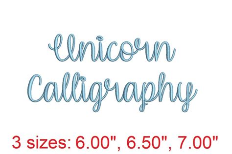 Unicorn Calligraphy Embroidery Font · Creative Fabrica