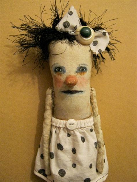 A Weird Art Doll In Polka Dots Weird Dollbizarre Spooky Etsy Weird