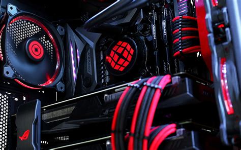 Hd Wallpaper Asus Pc Gaming Graphics Card Sli Cooling Fan Red