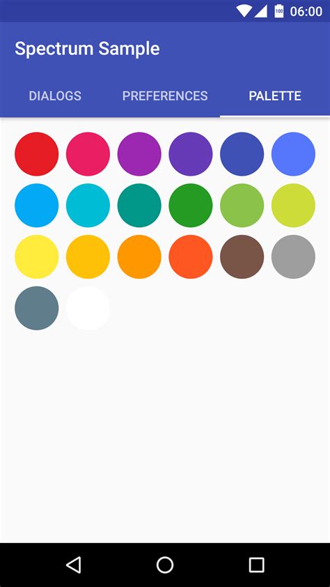 Click or drag the mouse in the image to select the desired color. The Android Arsenal - Color Pickers - Spectrum