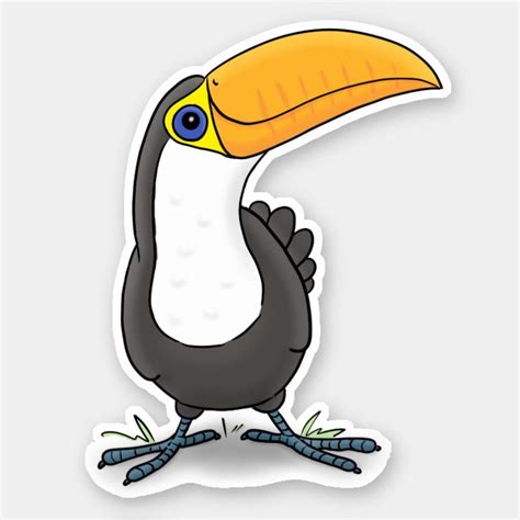 Cute Happy Toucan Smiling Cartoon Sticker Cartoon Stickers Cool