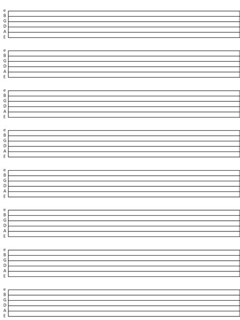 #110226 printable blank sheet music for guitar � printable diagram #110272 P/printable Blank Guitar Tab Sheet Music | Template Printable