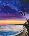 Tropical Palmtree Sunset Painting - Etsy