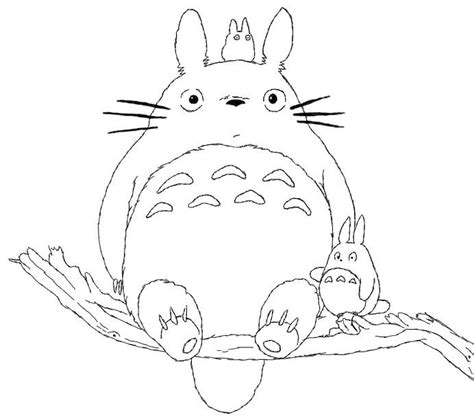 Coloring book poster collection studio neighbors books ghibli pages. Totoro on tree limb coloring page | 색칠책, 그리기 아이디어, 기블리