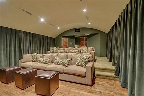 Velvet Draperies Line The Walls Of This Dallas Area Home Theater
