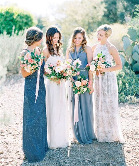 spring and summer bridesmaid style inspiration mixed bridesmaid dresses mix match bridesmaids