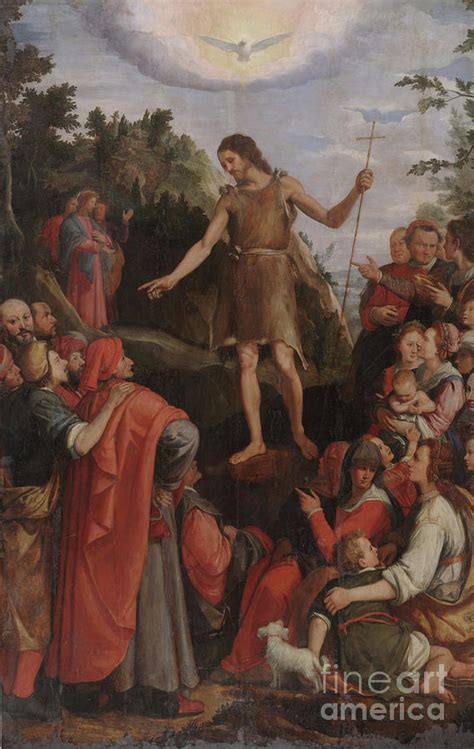 St John The Baptist Preaching In The Wilderness 1588 Painting By Santi