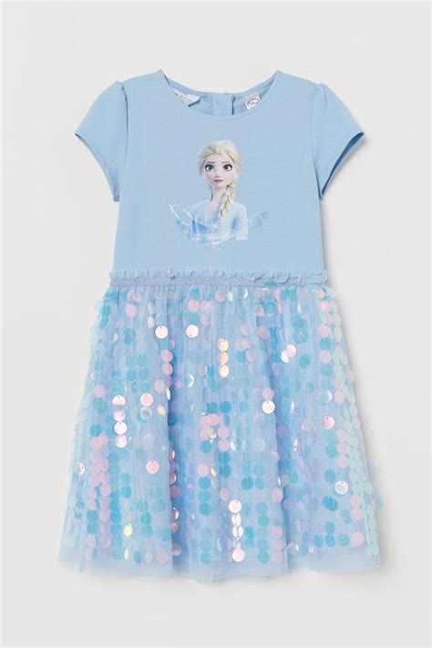 Dress With Sequins Light Bluefrozen Kids Handm Us Vestidos