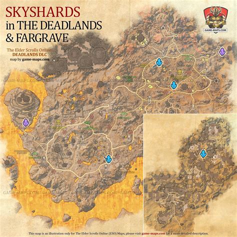 The Deadlands And Fargrave Skyshards Location Map The Elder Scrolls
