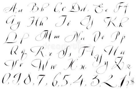 Alfabeto Escrito à Mão Da Caligrafia Ilustração Stock Ilustração De