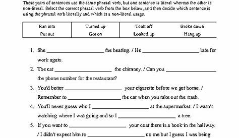 non literal language worksheet