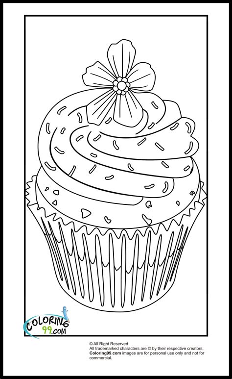 This simple cupcake coloring page depicts a cupcake with a swirled icing on top. Cupcake Coloring Pages | Minister Coloring