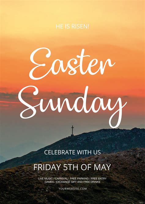 Easter day is celebrated on the first sunday following the first full moon after the spring equinox. Free Easter Sunday Flyer Template in Adobe Photoshop ...