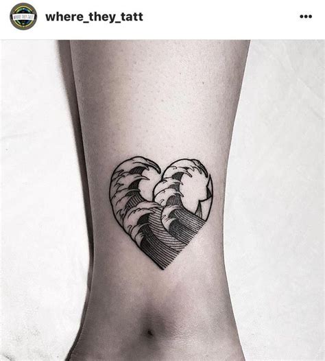 Waves Making A Heart Great Tattoo For Ocean Lovers Fantastic Work By