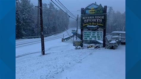 First Snow Of The Season In Parts Of Maine