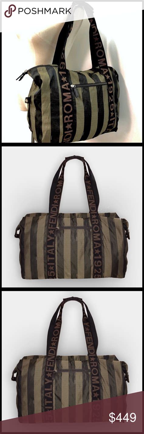 Cuscini imitazione fendi / borse fendi originali (foto 3/65) | bags los envíos y las devoluc. SOLD🎭 Fendi Pequin Striped 2-Way Duffle / Tote (With images) | Fashion tote, Duffle, Fendi bags