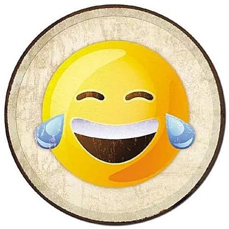 Laughing Crying Emoji Lol Face With Tears Of Joy 12 Round Tin Sign