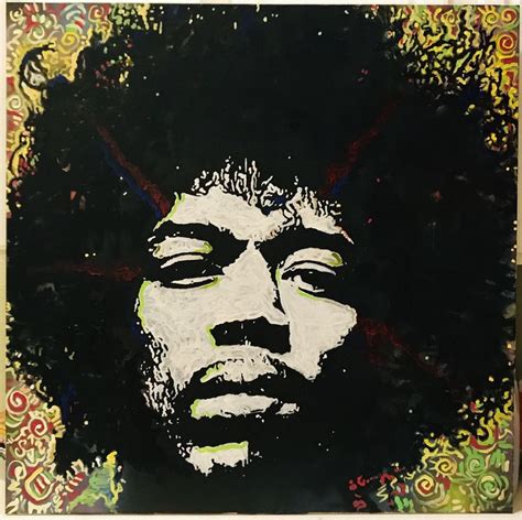 Jimi Hendrix Original Painting By Matt Pecson 36x36 Acrylic On Canvas