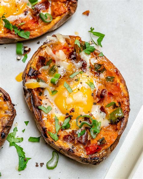Watch how to make the best sweet potato fries in this short video! Twice Baked Stuffed Sweet Potatoes with Bacon and Eggs for ...