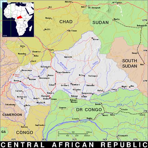 Maps serve two map functions: CF · Central African Republic · Public domain maps by PAT ...