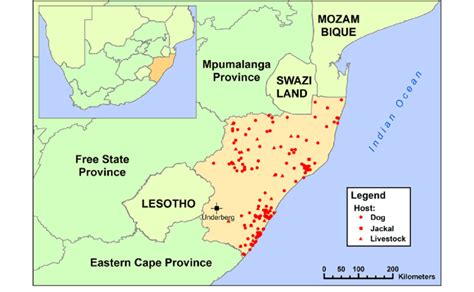 Map Of Kwazulu Natal Province South Africa Kzn Showing The Location