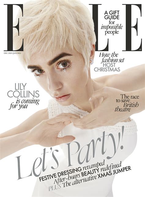 Lily Collins Covers Elle Uk December2021january 2022 By Danny Kasirye
