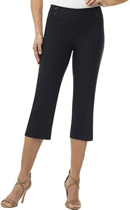 Women S Classic Comfort Fit Stretch Pull On Dress Capris Black Tag 16 Amazon Sg Fashion
