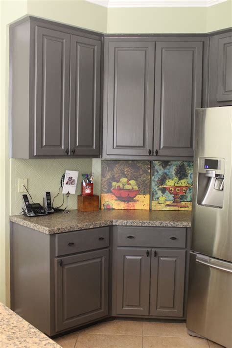 I stained our oak ones dark black/brown and am very pleased with the. Kitchen Mini Makeover | Miss Kopy Kat