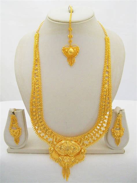 Gold Plated Indian Rani Haar Necklace Bridal Long Filigree Ethnic