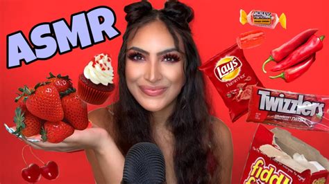 Asmr Eating Only Red Food Youtube
