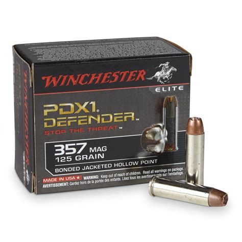 Winchester Pdx1 Defender 357 Sandw Magnum Bjhp 125 Grain 20 Rounds