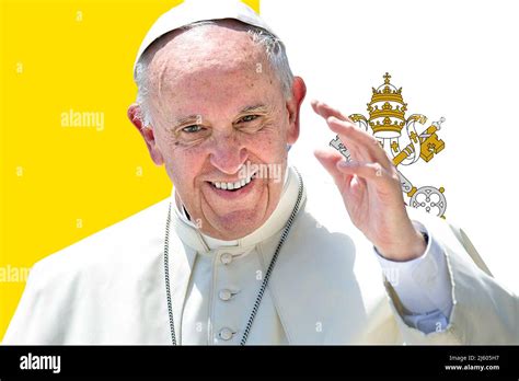 Pope Francis And Vatican Flag Supreme Pontiff Stock Photo Alamy