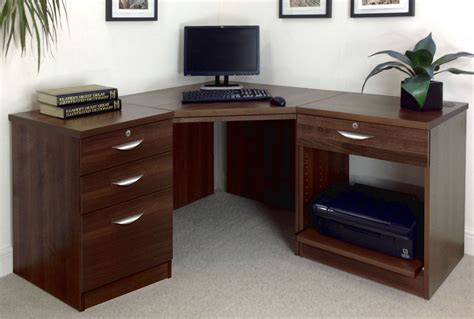 Small Office Corner Desk Set With 31 Drawers And Printer