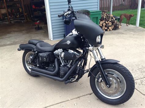 Buffeting was irritating coming right down on the top of my head. Fat Bob with Fairing and Apes - Harley Davidson Forums