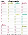 Grocery Shopping List Template--print this template out and save money ...