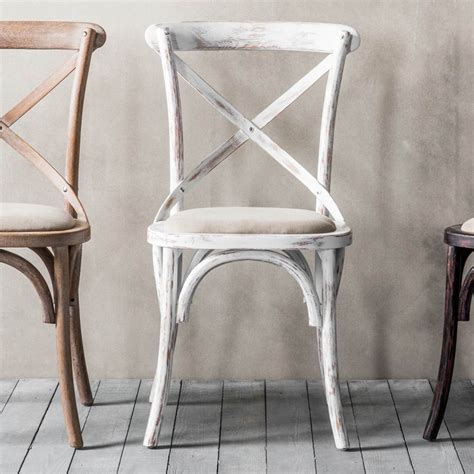 These chairs shabby chic are trendy and can fit into every decoration style. Café 2 White Shabby Chic Chairs | Chairs | HomesDirect365